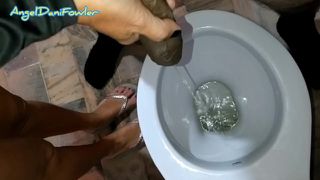 Real Naughty Slut Pee Holding Cock in My Bathroom Makes Me SUPER Horney Full HD -1080 (Angel Fowler)